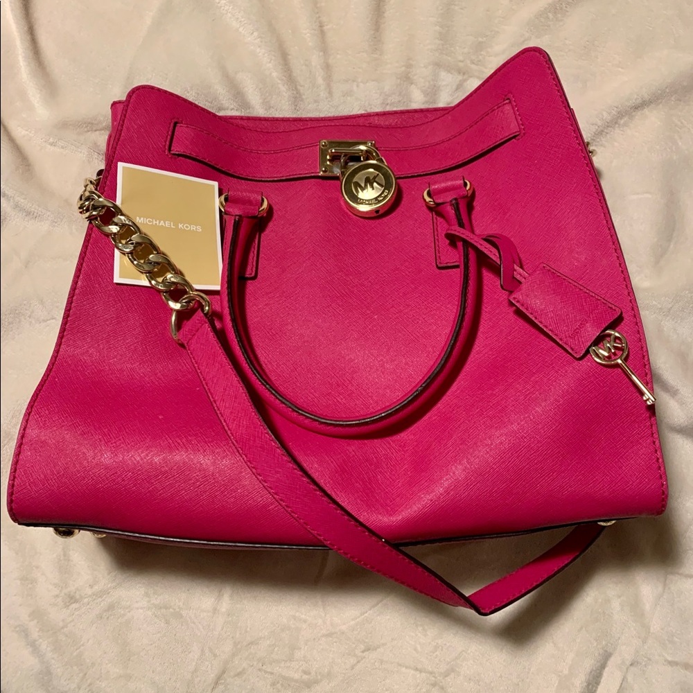 Michael Kors Large Fuchsia Hamilton Bag